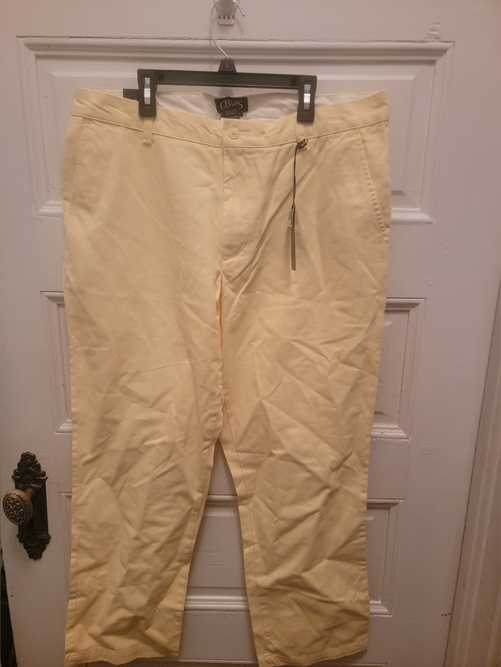 Chaps Men's Pale Yellow Cotton Chinos 36x30